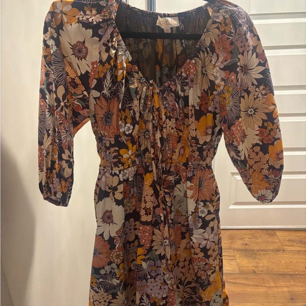 Three Bird Nest Floral Dress - Multicolor